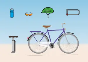 un vélo et ses accessoires