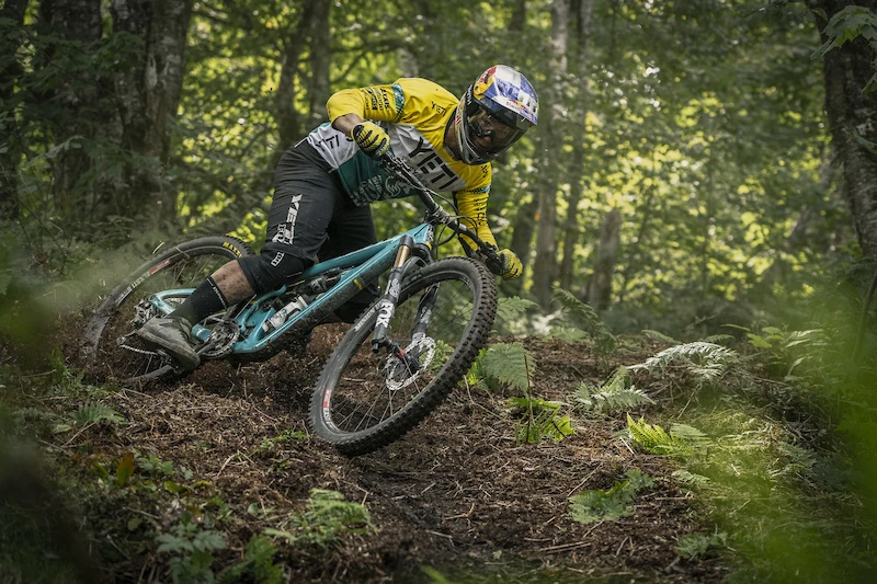 Richie Rude lors d'une manche de coupe du monde d'enduro VTT