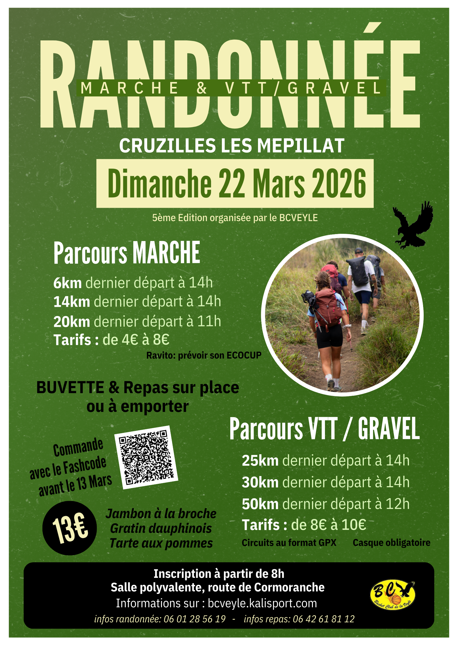 Affiche Evenement Randonnee Moderne Photo Vert Blanc 3